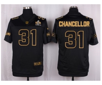 Nike Seattle Seahawks #31 Kam Chancellor Black Pro Line Gold Collection Jersey[Elite]