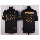 Nike Seattle Seahawks #54 Bobby Wagner Black Pro Line Gold Collection Jersey[Elite]