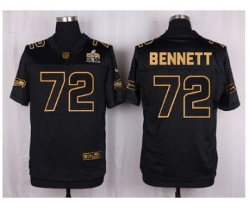 Nike Seattle Seahawks #72 Michael Bennett Black Pro Line Gold Collection Jersey[Elite]