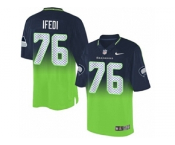 Nike Seattle Seahawks #76 Germain Ifedi Steel Blue-Green Men's Stitched NFL Elite Fadeaway Fashion Jersey