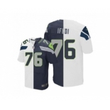 Nike Seattle Seahawks #76 Germain Ifedi White Steel Blue Men's Stitched NFL Elite Split Jersey