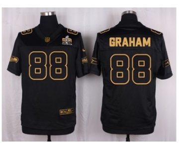 Nike Seattle Seahawks #88 Jimmy Graham Black Pro Line Gold Collection Jersey[Elite]