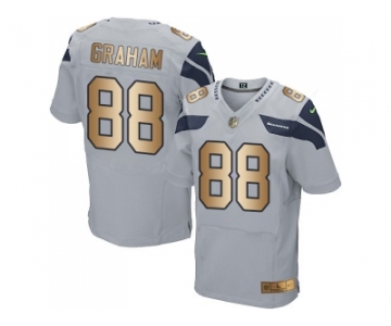 Nike Seattle Seahawks #88 Jimmy Graham Grey Alternate Men's Stitched NFL Elite Gold Jersey