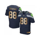 Nike Seattle Seahawks #88 Jimmy Graham Steel Blue Team Color Men's Stitched NFL Elite Gold Jersey