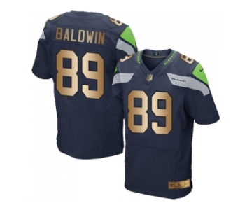 Nike Seattle Seahawks #89 Doug Baldwin Steel Blue Team Color Men's Stitched NFL Elite Gold Jersey