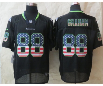 nike jerseys seattle seahawks #88 jimmy graham black[Elite USA flag fashion]