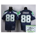 nike jerseys seattle seahawks #88 jimmy graham blue [Elite][signature]