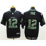 nike nfl jerseys seattle seahawks #12 fan Black[Elite Camo Fashion]