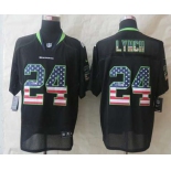 nike nfl jerseys seattle seahawks #24 marshawn lynch black[Elite USA flag fashion]