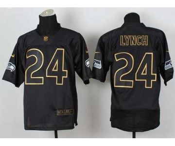 nike nfl jerseys seattle seahawks #24 marshawn lynch black[Elite gold lettering fashion]