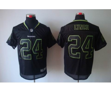 nike nfl jerseys seattle seahawks #24 marshawn lynch black[Elite lights out]