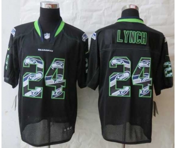 nike nfl jerseys seattle seahawks #24 marshawn lynch black[Elite united sideline]