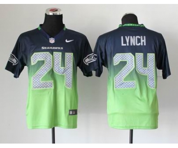 nike nfl jerseys seattle seahawks #24 marshawn lynch blue-green[Elite drift fashion][second version]