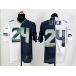 nike nfl jerseys seattle seahawks #24 marshawn lynch blue-white[Elite split]