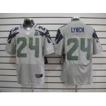 nike nfl jerseys seattle seahawks #24 marshawn lynch grey[Elite 50th Patch]