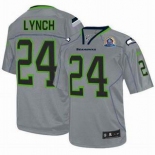 nike nfl jerseys seattle seahawks #24 marshawn lynch grey[Elite lights out 50th Patch]