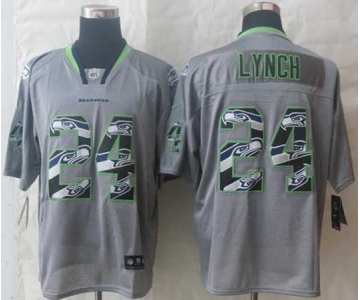 nike nfl jerseys seattle seahawks #24 marshawn lynch grey[Elite united sideline]