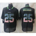 nike nfl jerseys seattle seahawks #25 sherman black[Elite USA flag fashion]