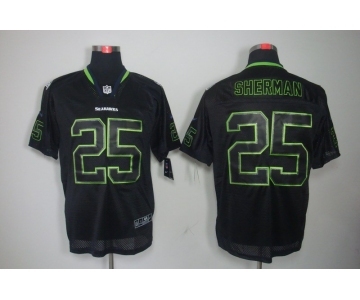 nike nfl jerseys seattle seahawks #25 sherman black[Elite lights out]