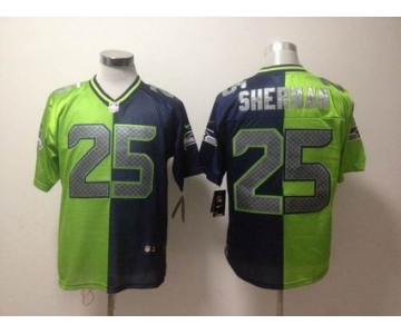 nike nfl jerseys seattle seahawks #25 sherman green-blue[Elite split]