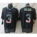 nike nfl jerseys seattle seahawks #3 wilson black[Elite USA flag fashion]