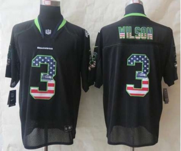 nike nfl jerseys seattle seahawks #3 wilson black[Elite USA flag fashion]