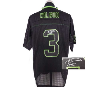 nike nfl jerseys seattle seahawks #3 wilson black[Elite lights out signature]