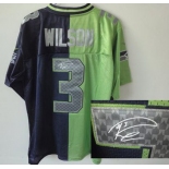 nike nfl jerseys seattle seahawks #3 wilson blue-green[Elite split signature]