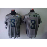 nike nfl jerseys seattle seahawks #3 wilson grey [Elite shadow 50th Patch]