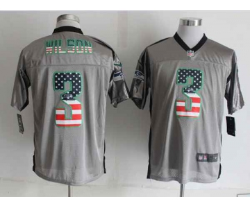 nike nfl jerseys seattle seahawks #3 wilson grey[Elite USA Flag Fashion shadow]