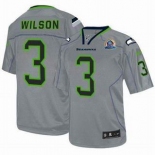 nike nfl jerseys seattle seahawks #3 wilson grey[Elite lights out 50th Patch]