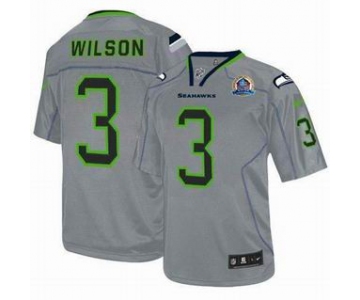 nike nfl jerseys seattle seahawks #3 wilson grey[Elite lights out 50th Patch]