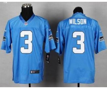 nike nfl jerseys seattle seahawks #3 wilson lt.blue[Elite]