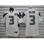 nike nfl jerseys seattle seahawks #3 wilson white[Elite 50th Patch]