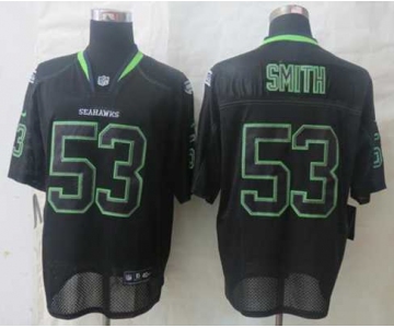 nike nfl jerseys seattle seahawks #53 smith black[Elite lights out]