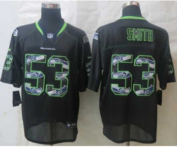 nike nfl jerseys seattle seahawks #53 smith black[Elite united sideline]