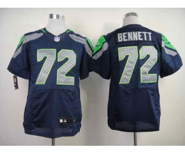 nike nfl jerseys seattle seahawks #72 bennett blue[Elite]