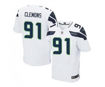 nike nfl jerseys seattle seahawks #91 clemons white[Elite]