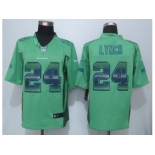 2015 New Nike Seattle Seahawks #24 Lynch Green Strobe Jerseys[Limited]