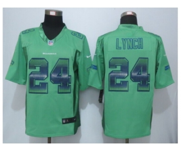 2015 New Nike Seattle Seahawks #24 Lynch Green Strobe Jerseys[Limited]