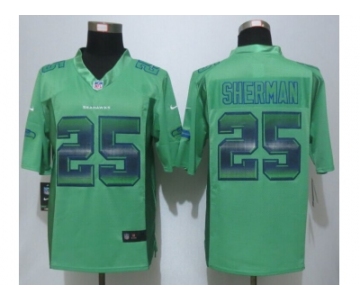 2015 New Nike Seattle Seahawks #25 Sherman Green Strobe Jerseys[Limited]