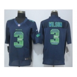 2015 new nike seattle seahawks #3 wilson navy blue strobe jerseys[limited]