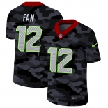 Men Nike Seattle Seahawks #12 Fan 2020 Nike Camo Salute to Service Limited Jersey