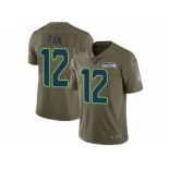 Men Nike Seattle Seahawks 12th Fan Limited Olive 2017 Salute to Service NFL Jersey