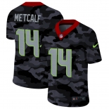 Men Nike Seattle Seahawks #14 Metcalf 2020 Nike Camo Salute to Service Limited Jersey