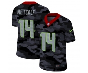 Men Nike Seattle Seahawks #14 Metcalf 2020 Nike Camo Salute to Service Limited Jersey