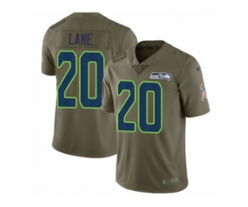 Men Nike Seattle Seahawks #20 Jeremy Lane Limited Olive 2017 Salute to Service NFL Jersey