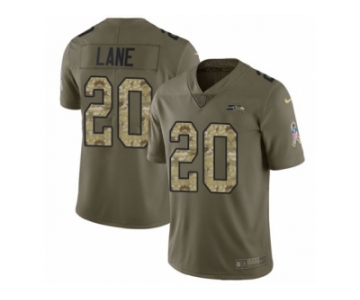 Men Nike Seattle Seahawks #20 Jeremy Lane Limited Olive Camo 2017 Salute to Service NFL Jersey