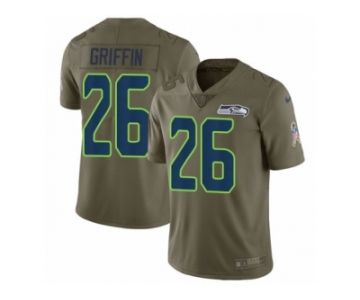 Men Nike Seattle Seahawks #26 Shaquill Griffin Limited Olive 2017 Salute to Service NFL Jersey