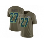 Men Nike Seattle Seahawks #27 Eddie Lacy Limited Olive 2017 Salute to Service NFL Jer